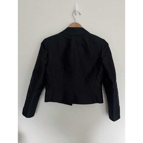 Hobbs London Black Cropped Blazer Tailored Wool Silk Blend US 6 Classic Office - Picture 4 of 7